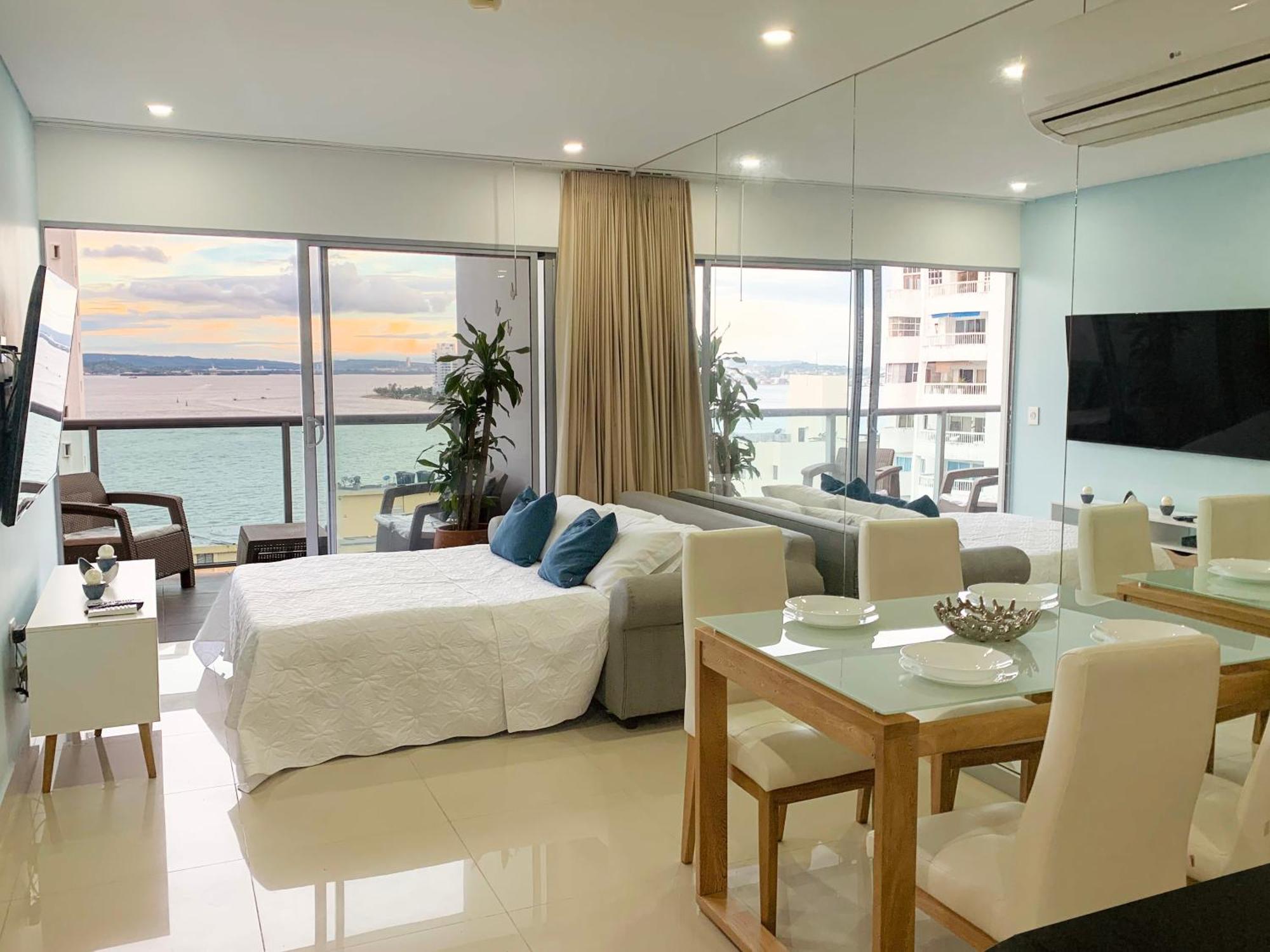 CartagenaOceanview Escape Pool, Jacuzzi & Gym In Bocagrandeアパートメント エクステリア 写真